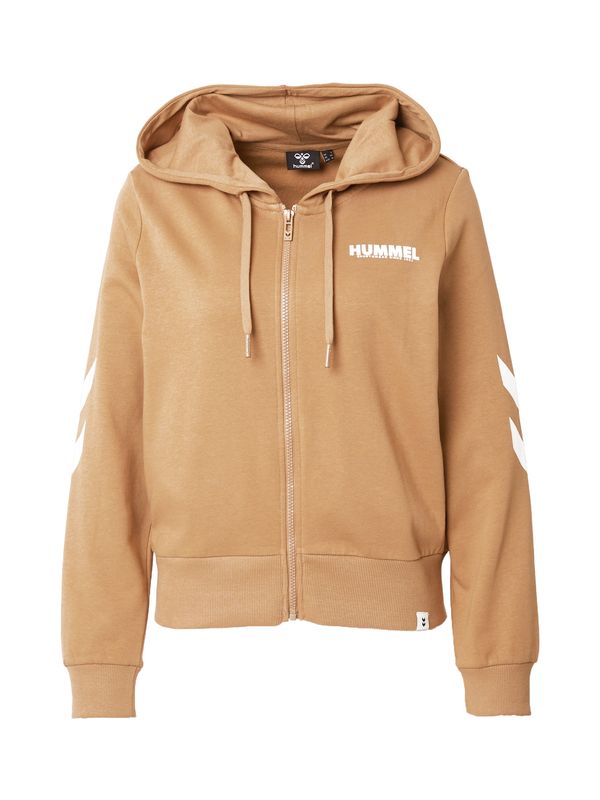 Hummel Hummel Спортна жилетка с качулка 'Legacy'  камел / бяло
