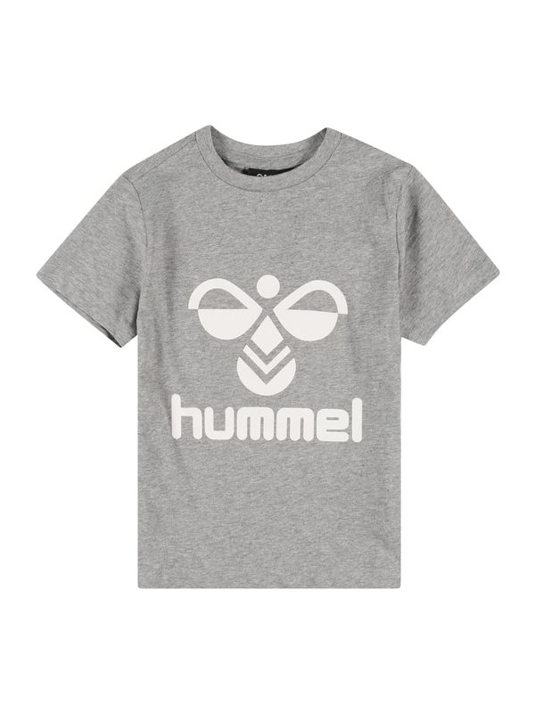 Hummel Hummel Тениска 'Tres'  сив меланж / бяло