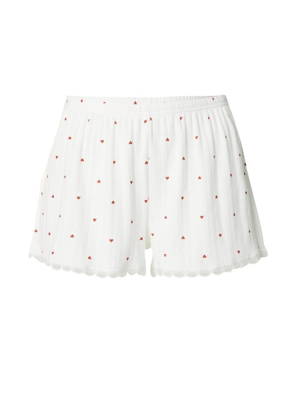 Hunkemöller Hunkemöller Панталон пижама  черешово червено / бяло