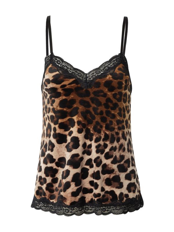 Hunkemöller Hunkemöller Тениска за спане  бежово / кафяво / черно