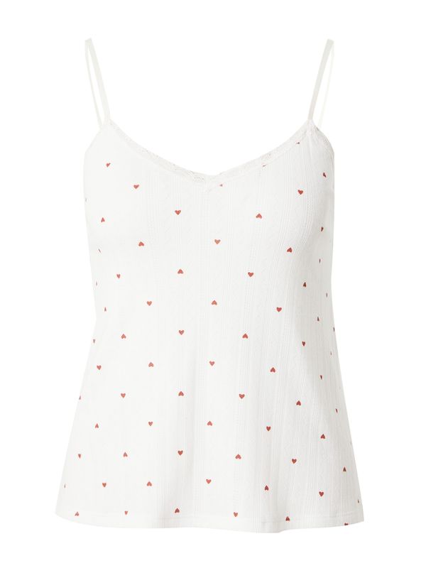 Hunkemöller Hunkemöller Тениска за спане  черешово червено / бяло