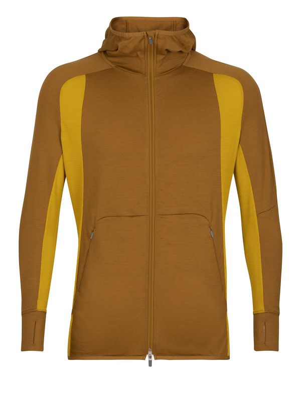 ICEBREAKER ICEBREAKER Спортен блузон 'Quantum ZoneKnit'  кафяво / горчица