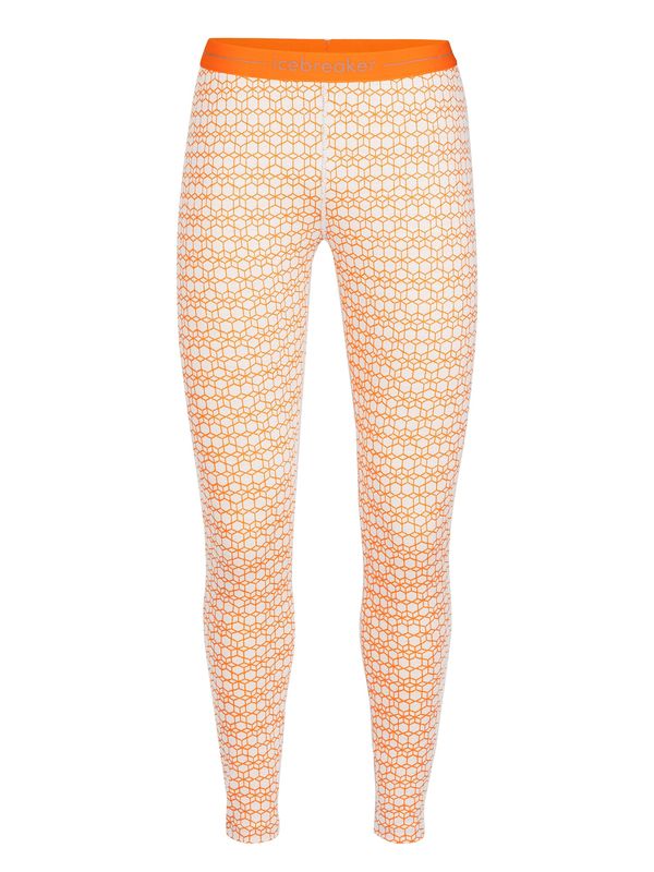 ICEBREAKER ICEBREAKER Спортен панталон 'Vertex Leggings Alpine Geo'  оранжево / бяло