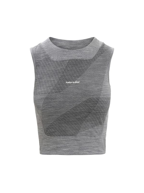 ICEBREAKER ICEBREAKER Спортен топ 'GEODETIC'  сив меланж / черно / бяло