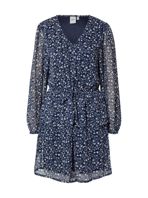 ICHI ICHI Лятна рокля 'Ihberano'  кобалтово синьо / мръсно бяло