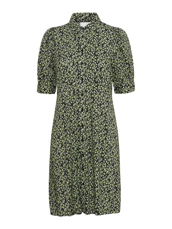 ICHI ICHI Рокля тип риза 'AYA'  тревнозелено / черно