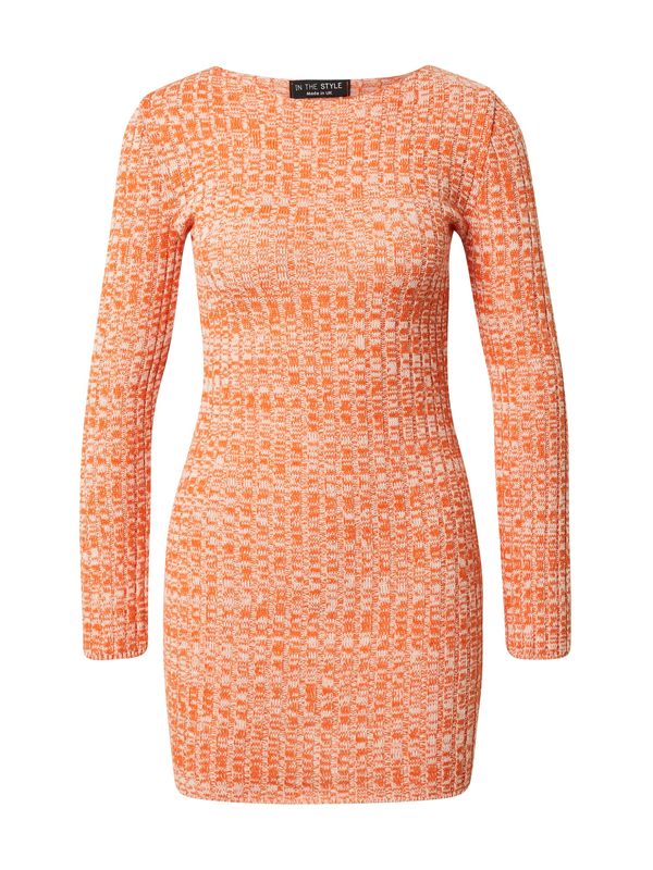 In The Style In The Style Плетена рокля 'Saffron'  оранжево / бяло