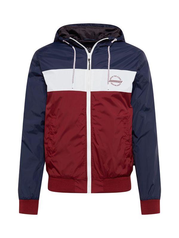 INDICODE JEANS INDICODE JEANS Преходно яке 'Keyse'  нейви синьо / тъмночервено / бяло