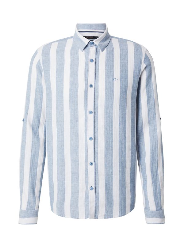 INDICODE JEANS INDICODE JEANS Риза 'Donuld'  синьо / бяло