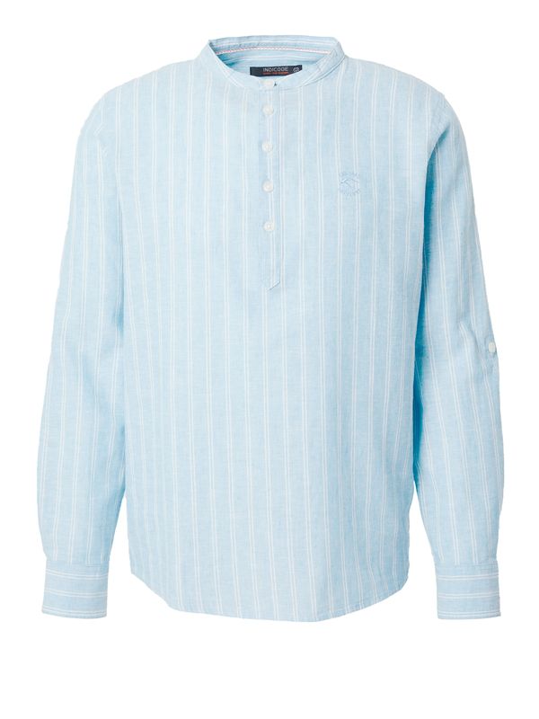 INDICODE JEANS INDICODE JEANS Риза 'Lif'  светлосиньо / бяло