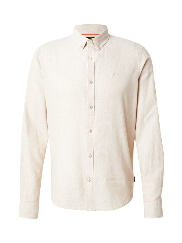 INDICODE JEANS INDICODE JEANS Риза 'Vento'  светлобежово / бяло