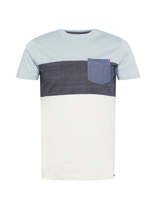 INDICODE JEANS INDICODE JEANS Тениска 'Clemens'  гълъбово синьо / син деним / светлосиньо / бяло