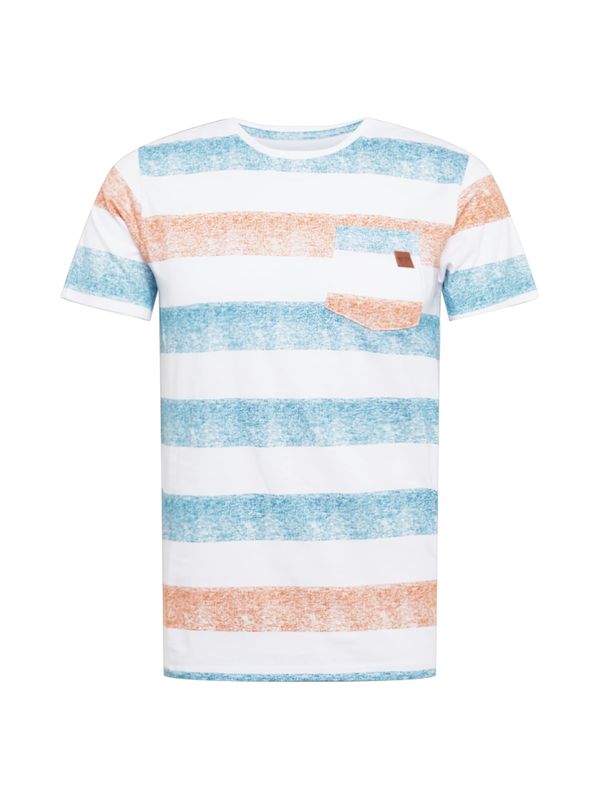 INDICODE JEANS INDICODE JEANS Тениска 'Hernandez'  синьо / кафяво / бяло