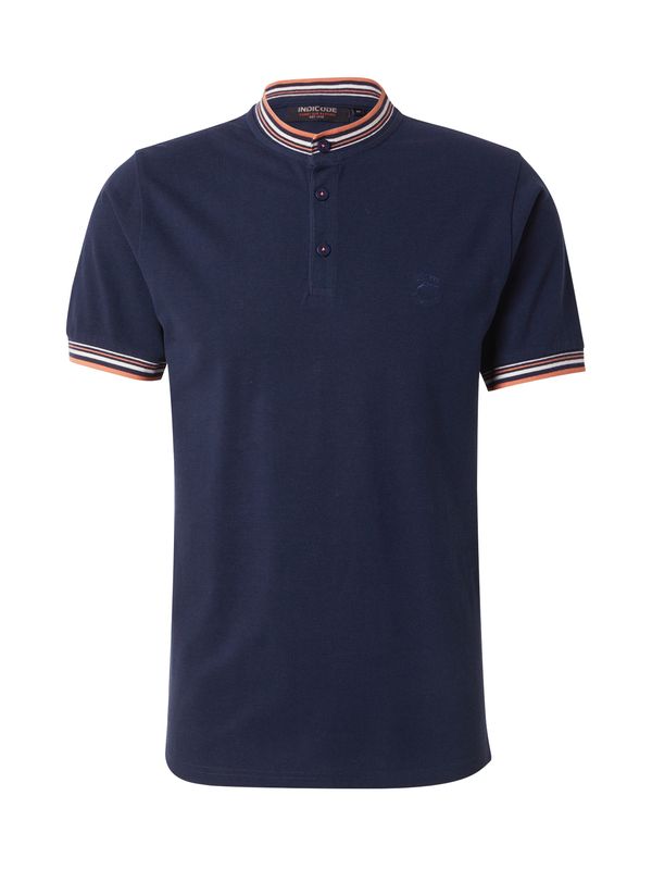 INDICODE JEANS INDICODE JEANS Тениска 'Michalis'  нейви синьо / кайсия / бяло