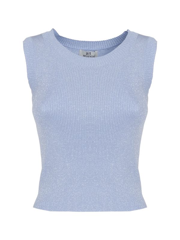 Influencer Influencer Плетен топ  светлосиньо