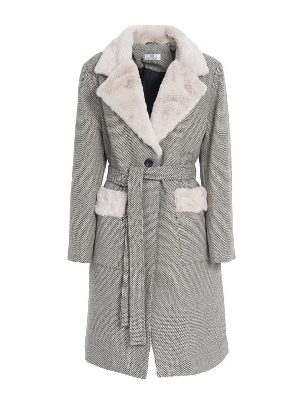 Influencer Influencer Преходно палто  черно / мръсно бяло