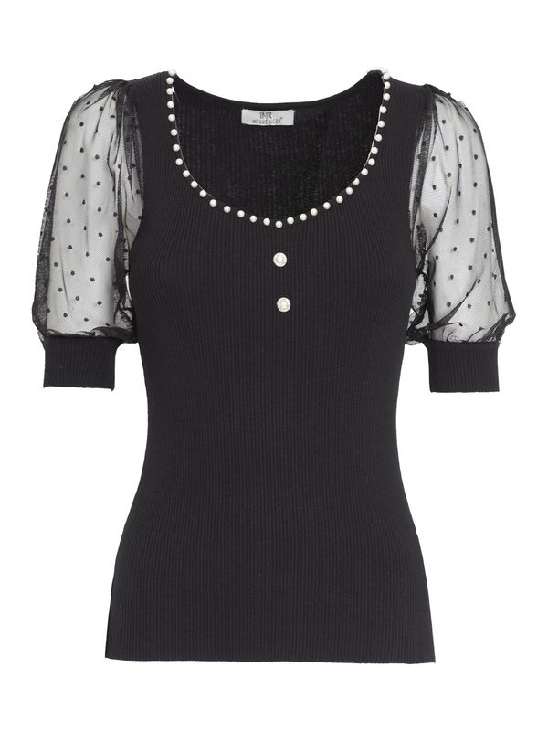 Influencer Influencer Пуловер 'Dobby'  черно / сребърно / бяло