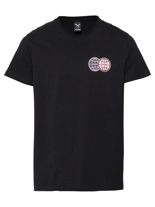 Iriedaily Iriedaily Тениска 'Beware Future'  нейви синьо / бледорозово / черно