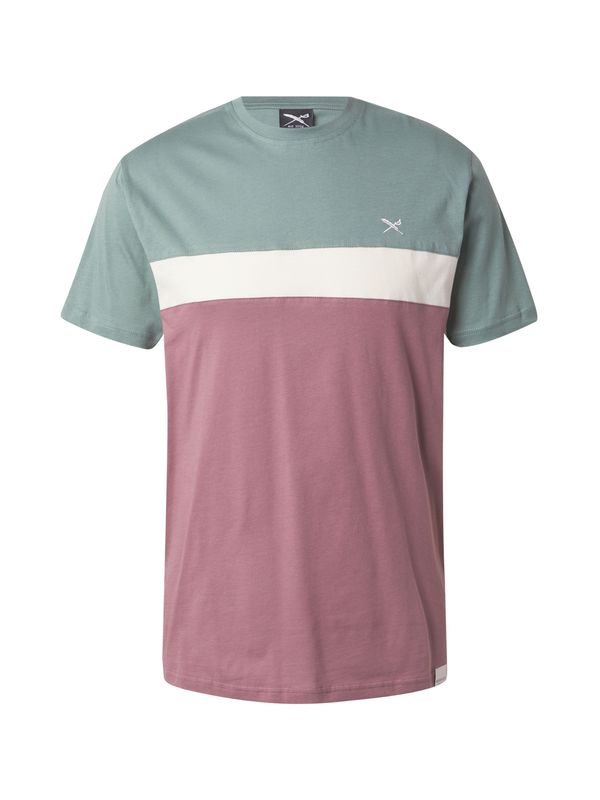 Iriedaily Iriedaily Тениска 'Court'  зелено / бледоморав / бяло / бял памук