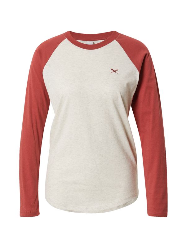 Iriedaily Iriedaily Тениска 'Flaggy'  ръждиво кафяво / бял меланж