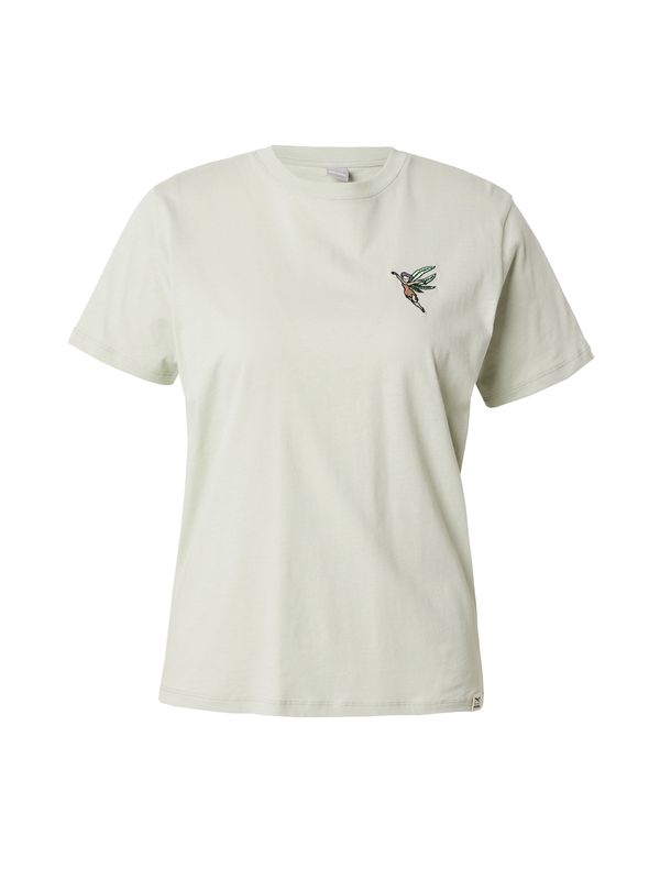 Iriedaily Iriedaily Тениска 'Hazebell'  пастелно зелено / бледорозово / черно