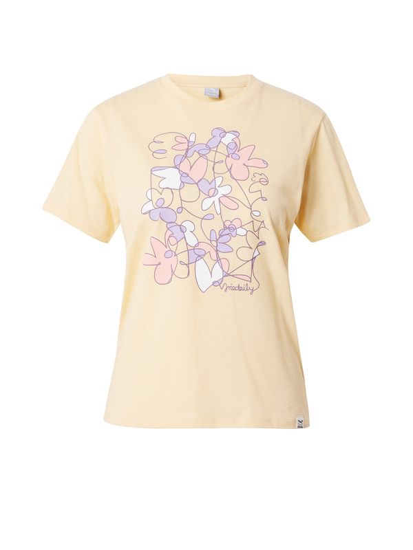 Iriedaily Iriedaily Тениска 'Line Blossom'  светложълто / люляк / бледорозово / бяло
