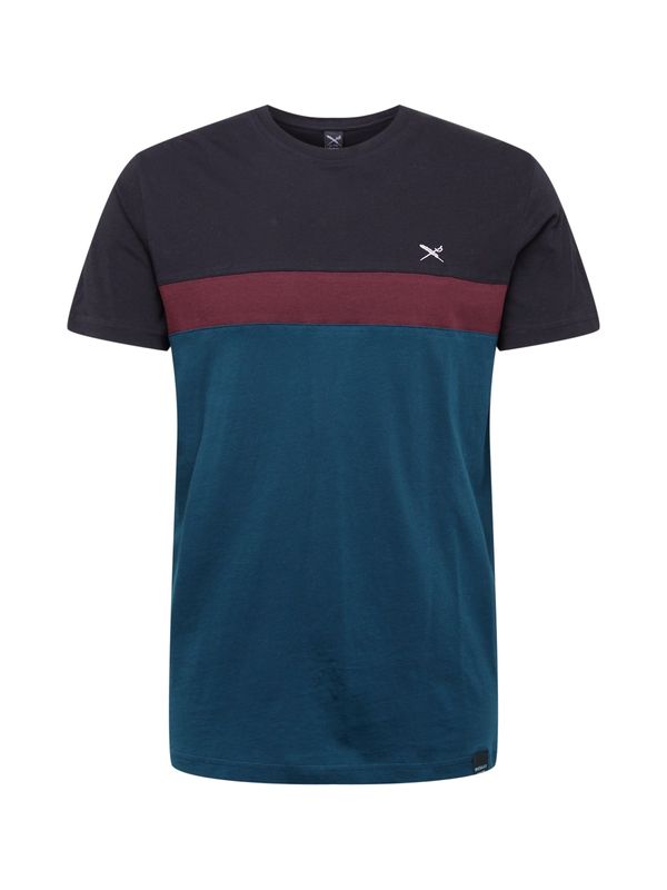 Iriedaily Iriedaily Тениска  петрол / винено червено / черно