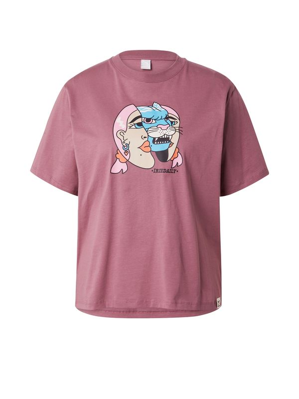 Iriedaily Iriedaily Тениска 'Tiger Me'  бежово / светлосиньо / бледоморав / черно