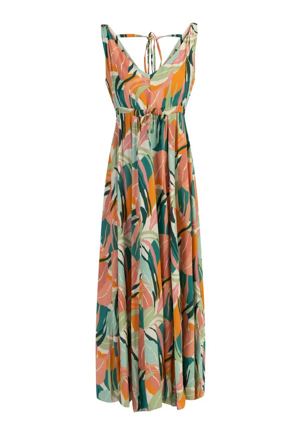 IZIA IZIA Лятна рокля  кремаво / смарагдово зелено / светлозелено / оранжево