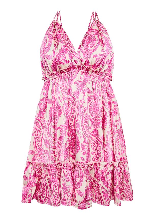 IZIA IZIA Лятна рокля  магента / светлорозово / естествено бяло