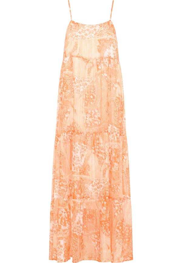 IZIA IZIA Лятна рокля  пастелно оранжево / бяло