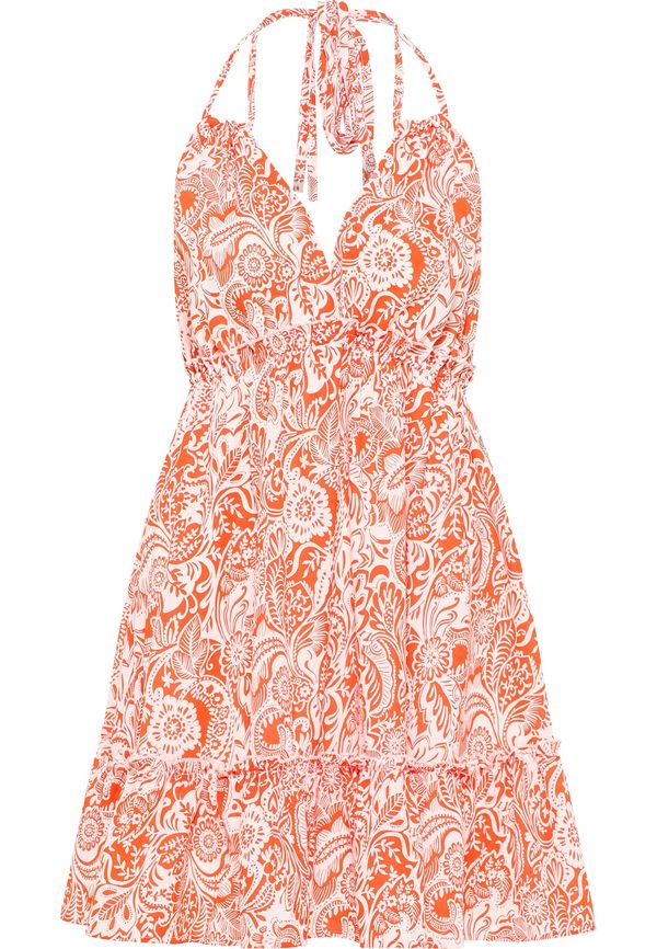 IZIA IZIA Лятна рокля  тъмнооранжево / бяло