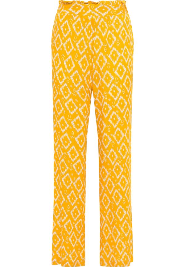 IZIA IZIA Панталон  жълто / бяло