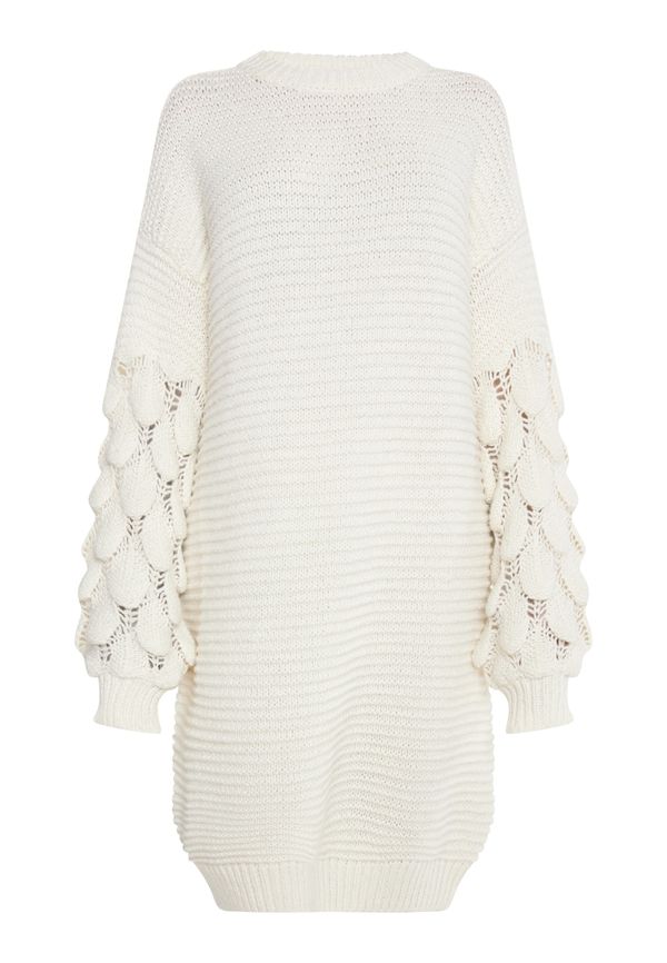 IZIA IZIA Плетена рокля  бял памук