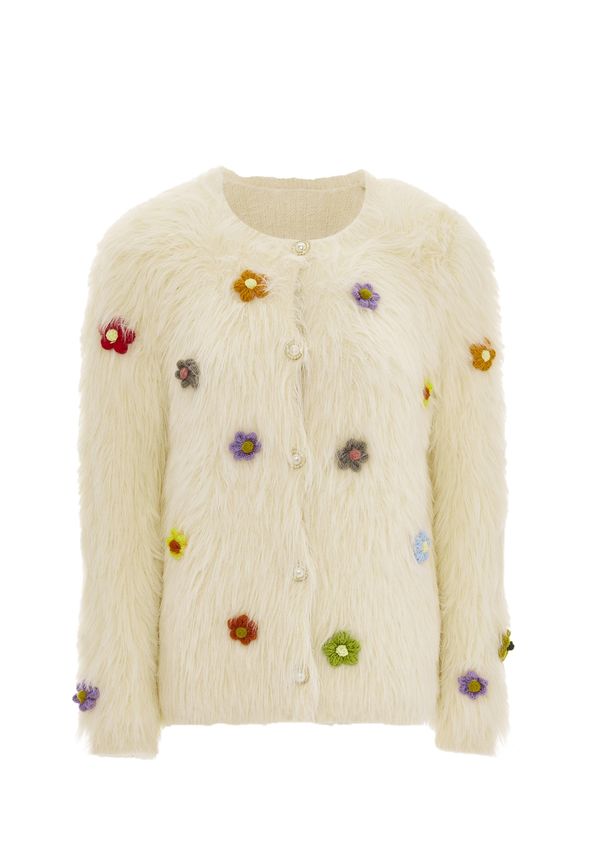 IZIA IZIA Плетена жилетка  антрацитно черно / киви / лилав / бял памук