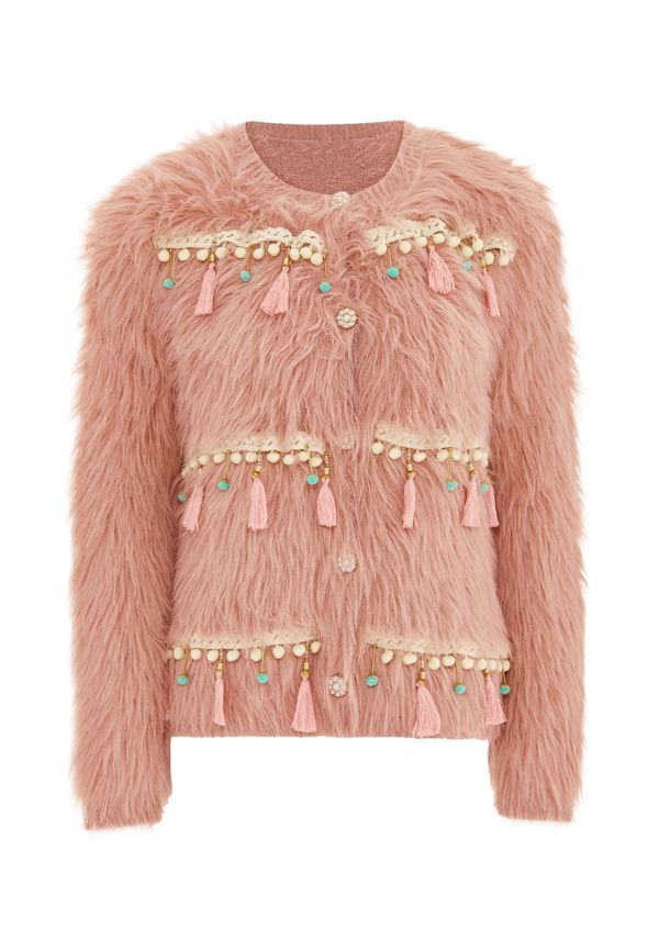 IZIA IZIA Плетена жилетка  бежово / тюркоазен / бледорозово / пастелно розово