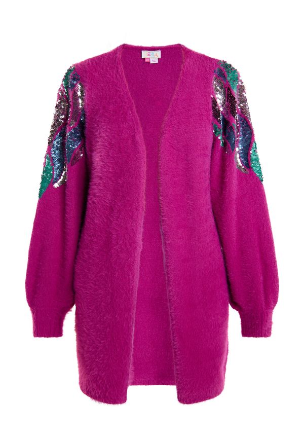 IZIA IZIA Плетена жилетка  боровинка / пъстро