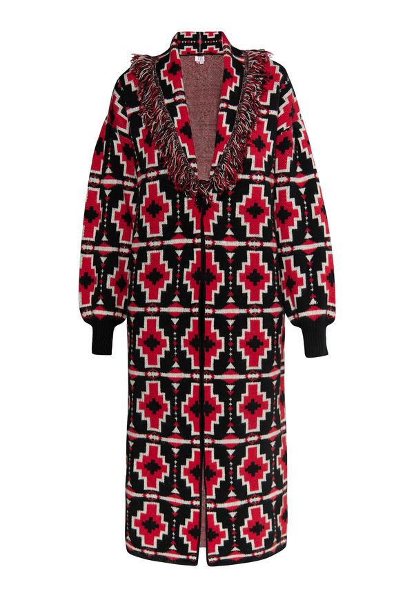 IZIA IZIA Плетена жилетка  червено / черно / бяло