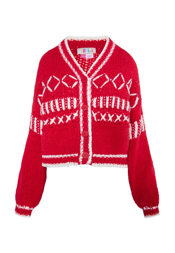 IZIA IZIA Плетена жилетка 'Eyota'  червено / бяло
