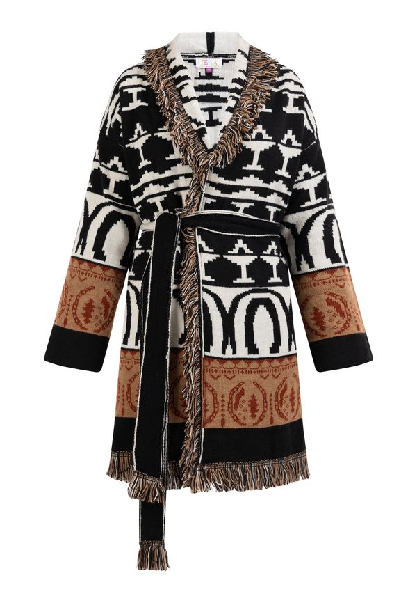 IZIA IZIA Плетена жилетка  кафяво / черно / бяло