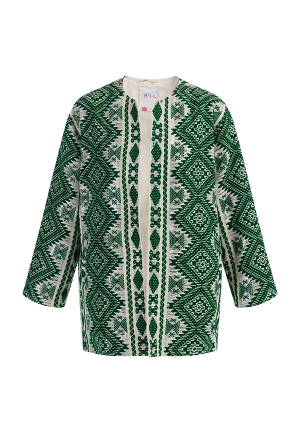 IZIA IZIA Плетена жилетка  кремаво / зелено