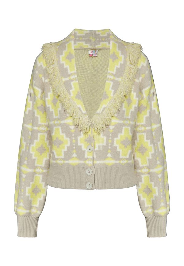 IZIA IZIA Плетена жилетка  лимоненожълто / сиво / бяло