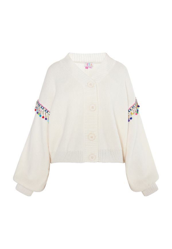 IZIA IZIA Плетена жилетка  синьо / тревнозелено / светлорозово / бял памук