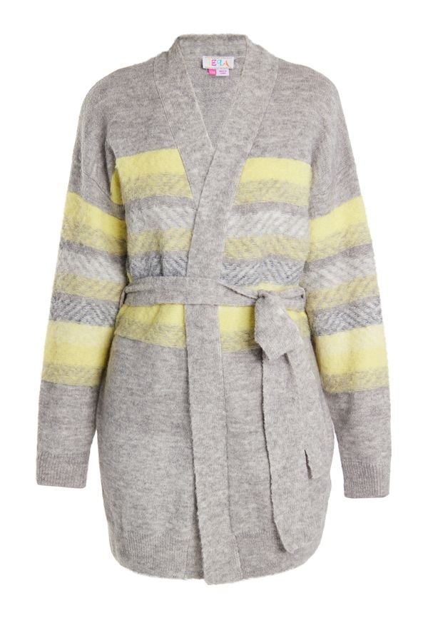 IZIA IZIA Плетена жилетка  жълто / сив меланж