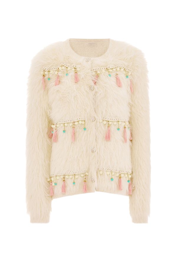 IZIA IZIA Плетена жилетка  злато / питая / бял памук