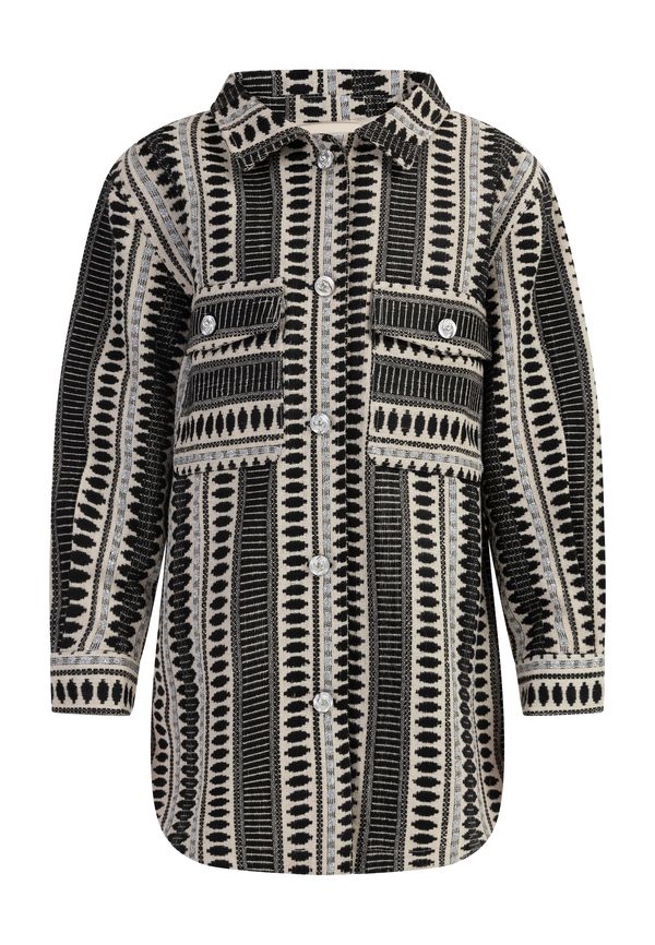 IZIA IZIA Преходно яке  черно / сребърно / бял памук