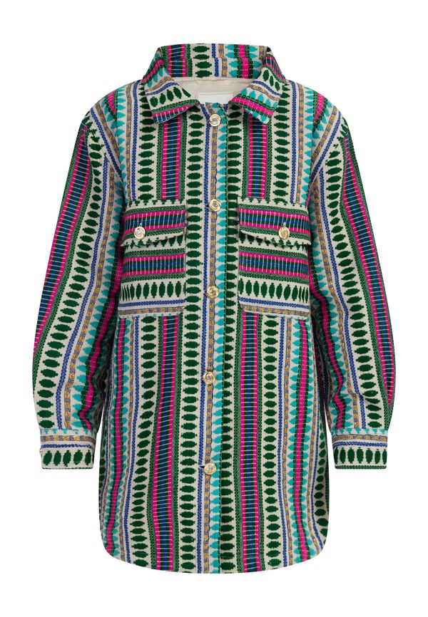 IZIA IZIA Преходно яке  тюркоазен / тъмнозелено / розово / бял памук