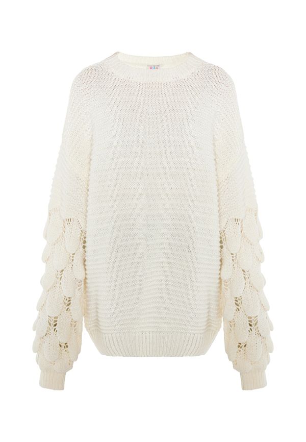 IZIA IZIA Пуловер 'Gaya'  бял памук