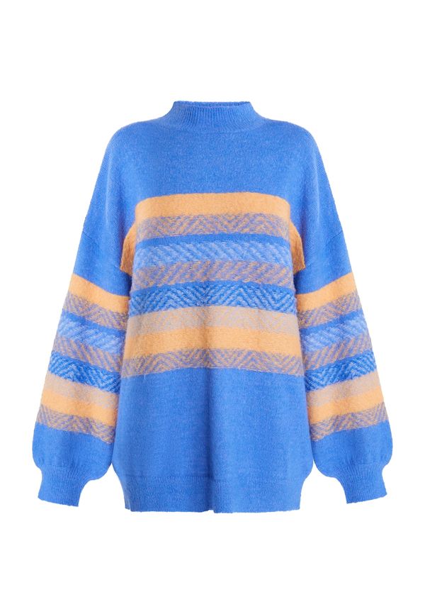 IZIA IZIA Пуловер 'Hoona'  синьо / пастелно оранжево