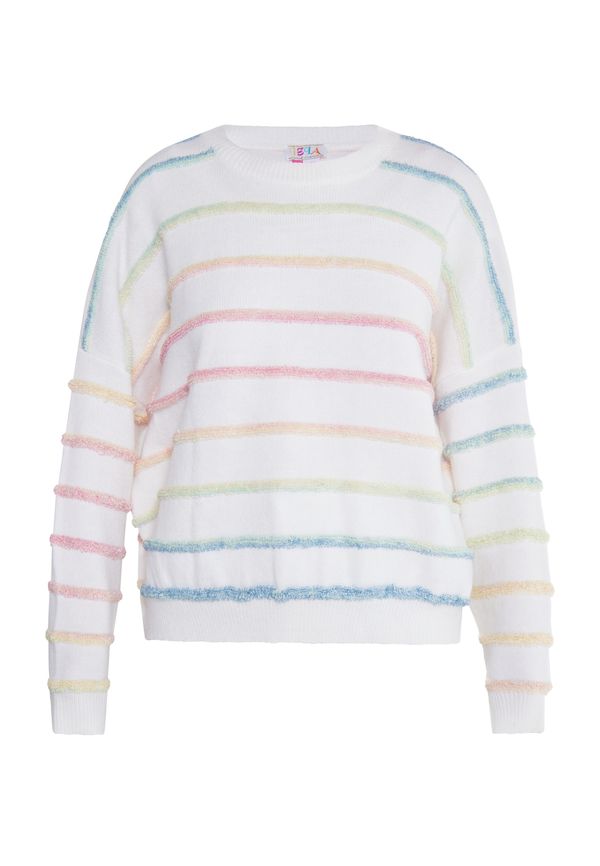 IZIA IZIA Пуловер 'Hoona'  синьо / светлозелено / розово / бял памук